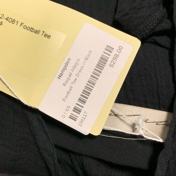 Raquel Allegra Football Tee Dress in Black NWT Size 0 - Picture 8 of 12